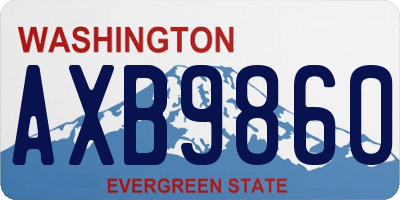 WA license plate AXB9860