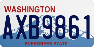 WA license plate AXB9861