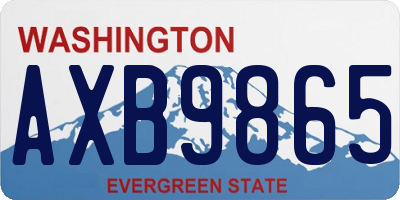 WA license plate AXB9865