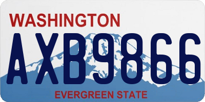 WA license plate AXB9866