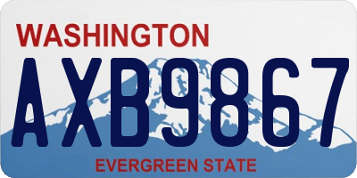 WA license plate AXB9867