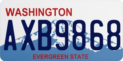 WA license plate AXB9868