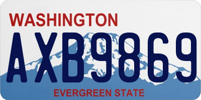 WA license plate AXB9869