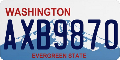 WA license plate AXB9870