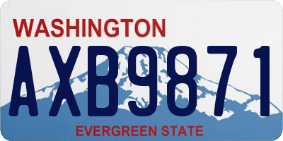 WA license plate AXB9871