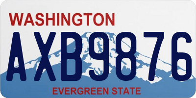WA license plate AXB9876