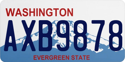 WA license plate AXB9878