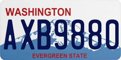 WA license plate AXB9880
