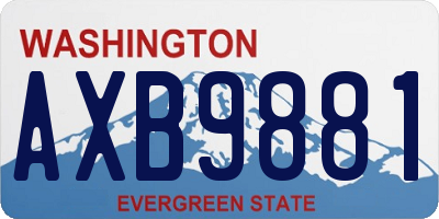 WA license plate AXB9881