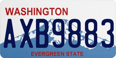 WA license plate AXB9883