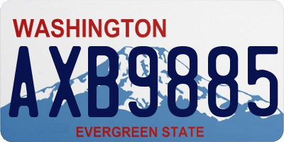 WA license plate AXB9885