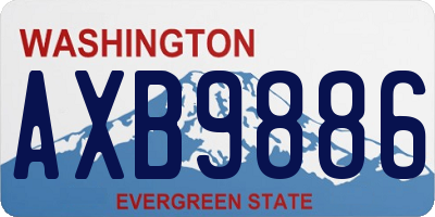 WA license plate AXB9886