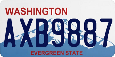 WA license plate AXB9887