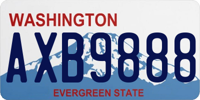 WA license plate AXB9888