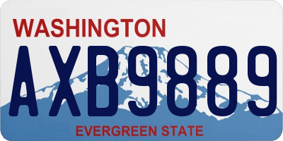 WA license plate AXB9889