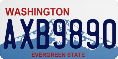 WA license plate AXB9890
