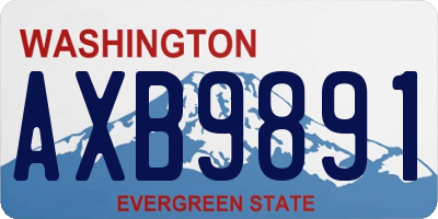 WA license plate AXB9891