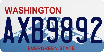 WA license plate AXB9892