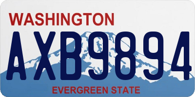 WA license plate AXB9894