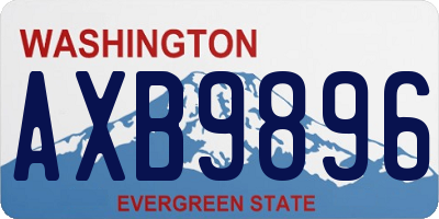 WA license plate AXB9896