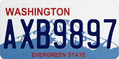 WA license plate AXB9897