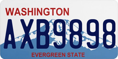 WA license plate AXB9898