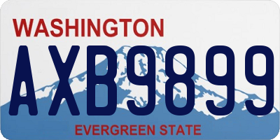 WA license plate AXB9899