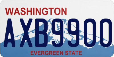 WA license plate AXB9900