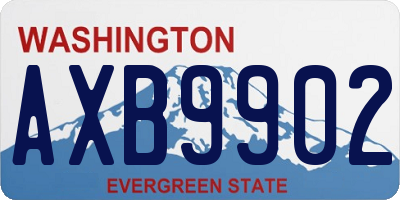 WA license plate AXB9902