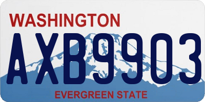 WA license plate AXB9903