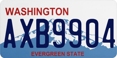 WA license plate AXB9904