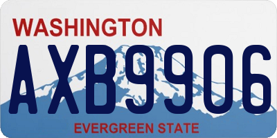 WA license plate AXB9906