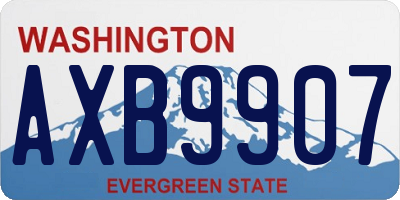 WA license plate AXB9907