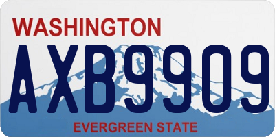WA license plate AXB9909