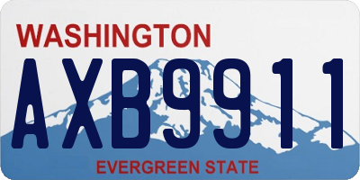 WA license plate AXB9911