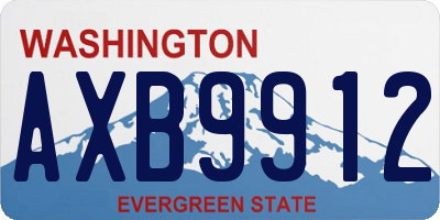 WA license plate AXB9912