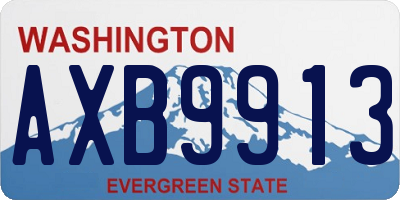 WA license plate AXB9913