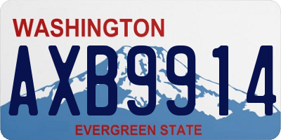 WA license plate AXB9914