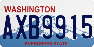 WA license plate AXB9915