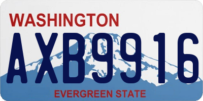WA license plate AXB9916