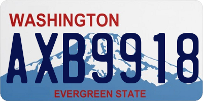 WA license plate AXB9918