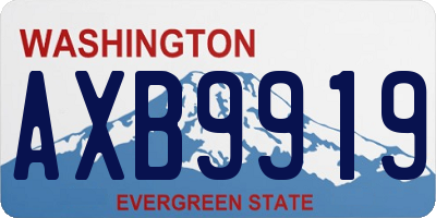 WA license plate AXB9919
