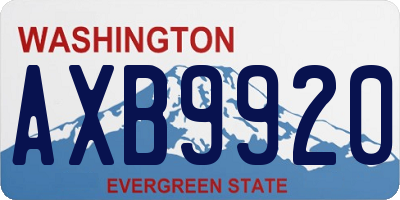 WA license plate AXB9920