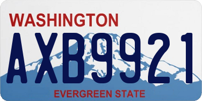 WA license plate AXB9921