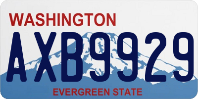 WA license plate AXB9929