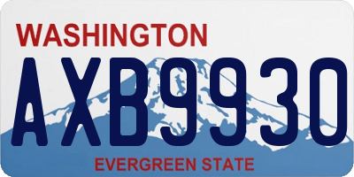 WA license plate AXB9930