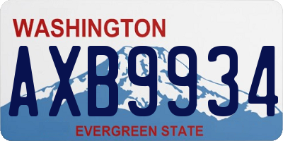 WA license plate AXB9934