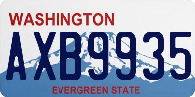 WA license plate AXB9935