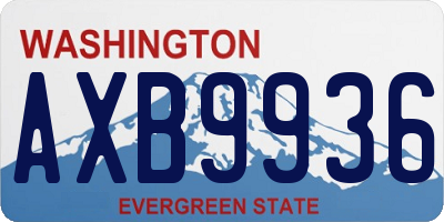 WA license plate AXB9936