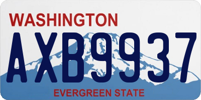 WA license plate AXB9937